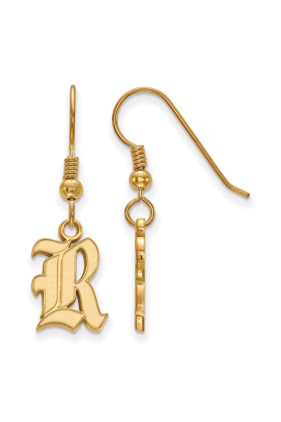 Sterling Silver w/GP LogoArt Rice University Small Dangle Earrings Sterling Silver Earrings