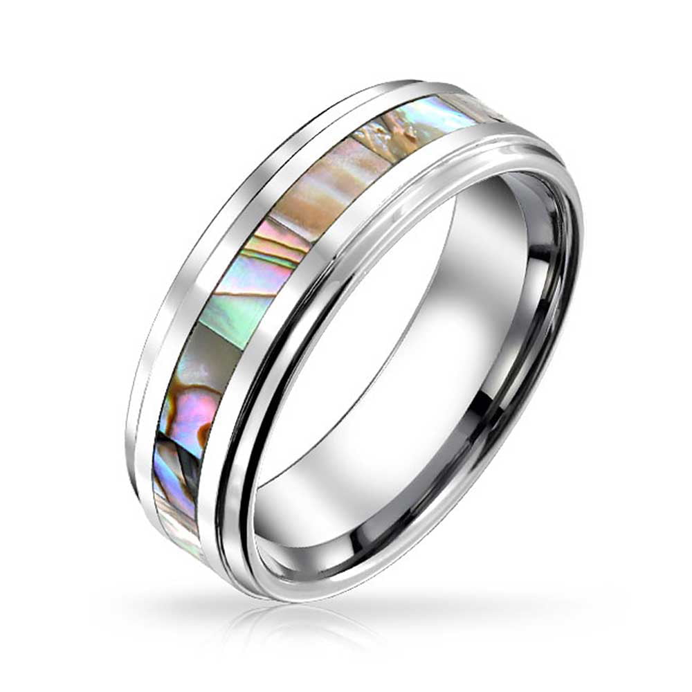 Details about   Men Fashion 8MM Stainless Steel Heart Patterned Wedding Band Ring 