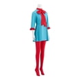 thumbnail image 2 of Women’s Blue Performance Dress with Red Stockings Pop Star Style Stage Outfit Set, 2 of 6