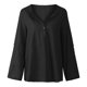 thumbnail image 5 of Blusa de mujer a rayas, manga con puños, cuello en V, botón, suelta, informal, camisa de verano CACAGOO Blusa de mujer, 5 of 7