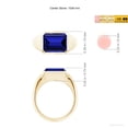 thumbnail image 5 of ANGARA Lab Grown 3.4 Ct Emerald-Cut Blue Sapphire Signet Ring for Women in 14K Yellow Gold (Size-10x8mm) | September Birthstone, Anniversary, Jewelry Gift for Women | Lab-Grown Blue Sapphire Ring, 5 of 8