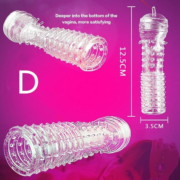 Extensión de condón reutilizable, funda para pene, agrandamiento masculino, retraso en el tiempo, cubierta de masajeador de clítoris con punta, condones transparentes de cristal, juguete sexual para adultos Tan Jianjun unisex