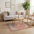thumbnail image 3 of ODIKA Pink Boho Vintage Whimsical Border Retro Cottagecore Beige Maximalist Pet Friendly & Kids Safe Play for Playroom, Bedroom, Reading Nook, 3 of 7
