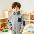thumbnail image 2 of YOUYEDIAN Toddler Boys Fleece Sweatshirts Casual Fashion Long Sleeve Lapel Pullover Sweater, 2 of 5