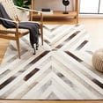 thumbnail image 2 of SAFAVIEH Studio Leather Wenona Geometric Area Rug, Grey/Brown, 8' x 10', 2 of 8