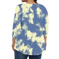 thumbnail image 5 of JTZGDY Plus Size Women 3/4 Sleeve Tunic Tops Casual Summer Tie Dye Floral Printed Ruched Pleated Crewneck Graphic T-Shirts Loose Flowy Comfy Work Business Tees Blouse Beige XXXXL, 5 of 7