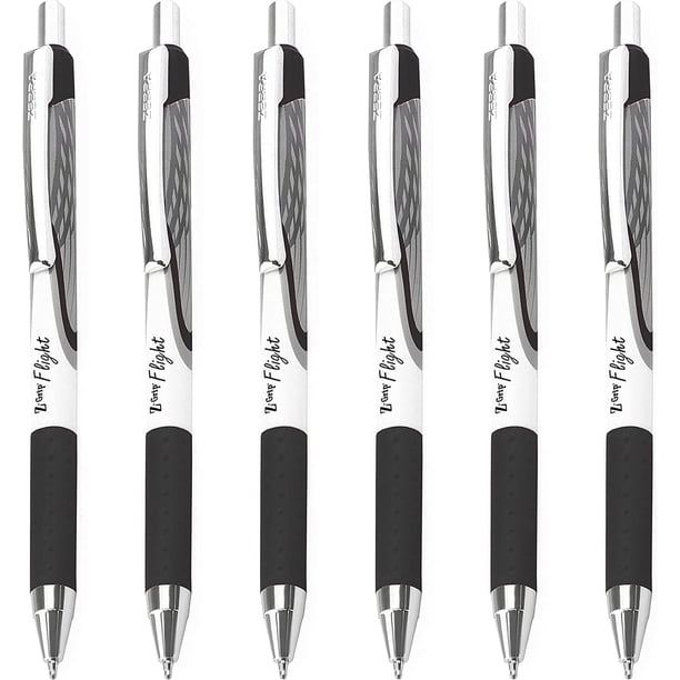 Black Ink Pen Pack Zebra Z-Grip Flight Ballpoint Pens - 1.2mm Black Ink, 3- Pack With Rubber Grip Colle A Bois