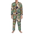 thumbnail image 3 of Sikiie Cactus Garden Mens Pajama Set, Soft Warm Long Sleeve Sleepwear, Cozy Button-Down Pjs for Men-Large, 3 of 7