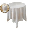 thumbnail image 1 of Floral Lace Fabric Tablecloth, Lace Fabric Table Cloth for Square Tables, Wrinkle Resistant Lacecloth, Patterned Scalloped Tablecloth for Wedding Party Dinning Holiday, 1 of 5