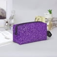 thumbnail image 6 of Uemuo Glitter Purple Pattern Portable Toiletry Bags with Handle, Waterproof travel Make up Bags for Women, Large Capacity Travel Cosmetic Bags, 6 of 9