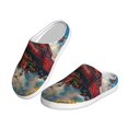 thumbnail image 2 of Fotbe Beautiful Red Train Hot Air Balloon Pattern Women's Fuzzy Curly Fur Memory Foam Loafer Slippers Indoor Outdoor Slippers Winter Home Shoes-37/38, 2 of 7