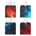 thumbnail image 2 of Fotbe Red And Blue Fire Porta Pañuelos Decorativo de Cuero, Caja Cuadrada Moderna para Pañuelos Faciales, Organizador y Dispensador 5x5x5'', 2 of 7