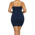 thumbnail image 5 of K-Cliffs Plus Size Lady's Solid Seamless Long Cami Top/Dress, Navy, 5 of 6