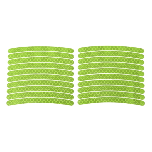 20 Pcs Calcomanías para Llantas en Arco Decorativas para Ruedas de Automóvil de 14-22" Verde Pasto Reflectante PET