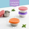 thumbnail image 2 of 6x1.6 Oz Salad Dressing Containers With Lids, Small Leakproof Reusable Stainless Steel Salad Dressing Container To Go For Lunch Boxes,Sauce containers, Picnics,Travel Meal Prep And Kitchen Storage., 2 of 6