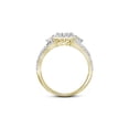 thumbnail image 2 of FB Jewels 14kt Yellow Gold Womens Round Diamond Cluster Bridal Wedding Engagement Ring Band Set 1.00 Cttw, 2 of 3