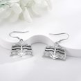 thumbnail image 2 of Book Lovers Gifts Earrings 925 Sterling Silver Book Dangle Drop Earrings Women Book Jewelry for Reading Lovers Gifts, 2 of 6