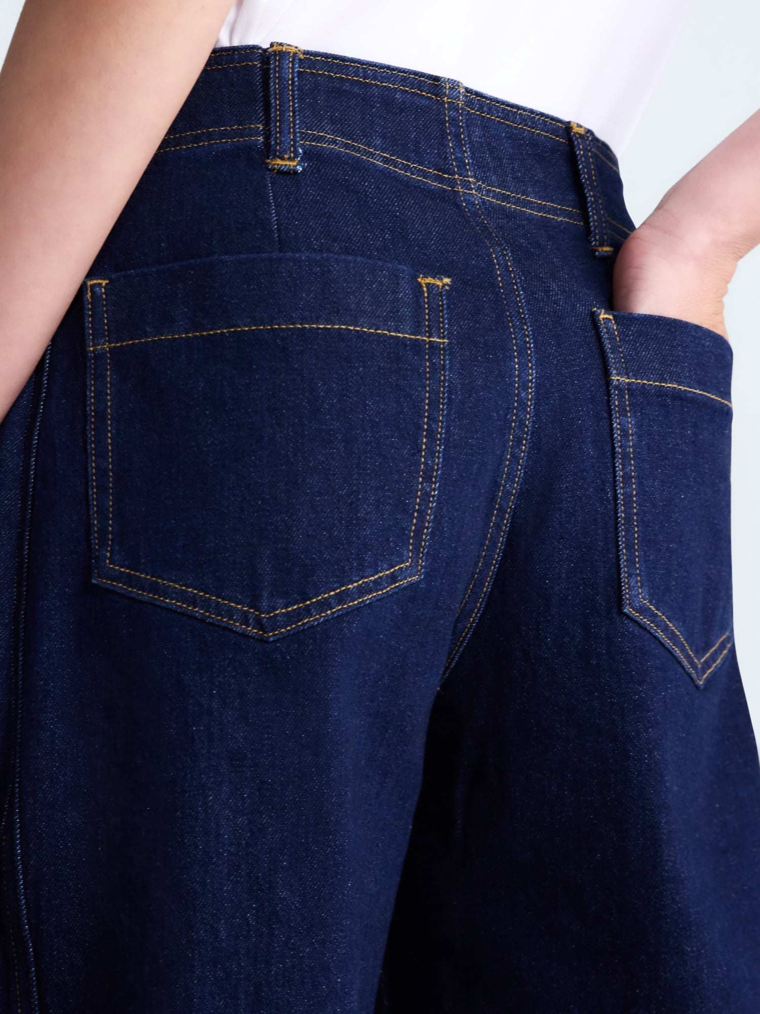 Free Assembly Women's and Women's Plus Side Panel Barrel Jeans, 30" Inseam, Sizes 0-28W