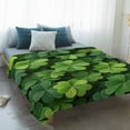thumbnail image 4 of St. Patrick's Day Blanket Soft Cozy Warm Twin Blanket for Bed, Plush Fuzzy Flannel Fleece Blankets for Sofa, Spring Country Fourleaf Grass Lucky Throw Blankets for Couch, Gifts for Men, 60"x80", 4 of 9