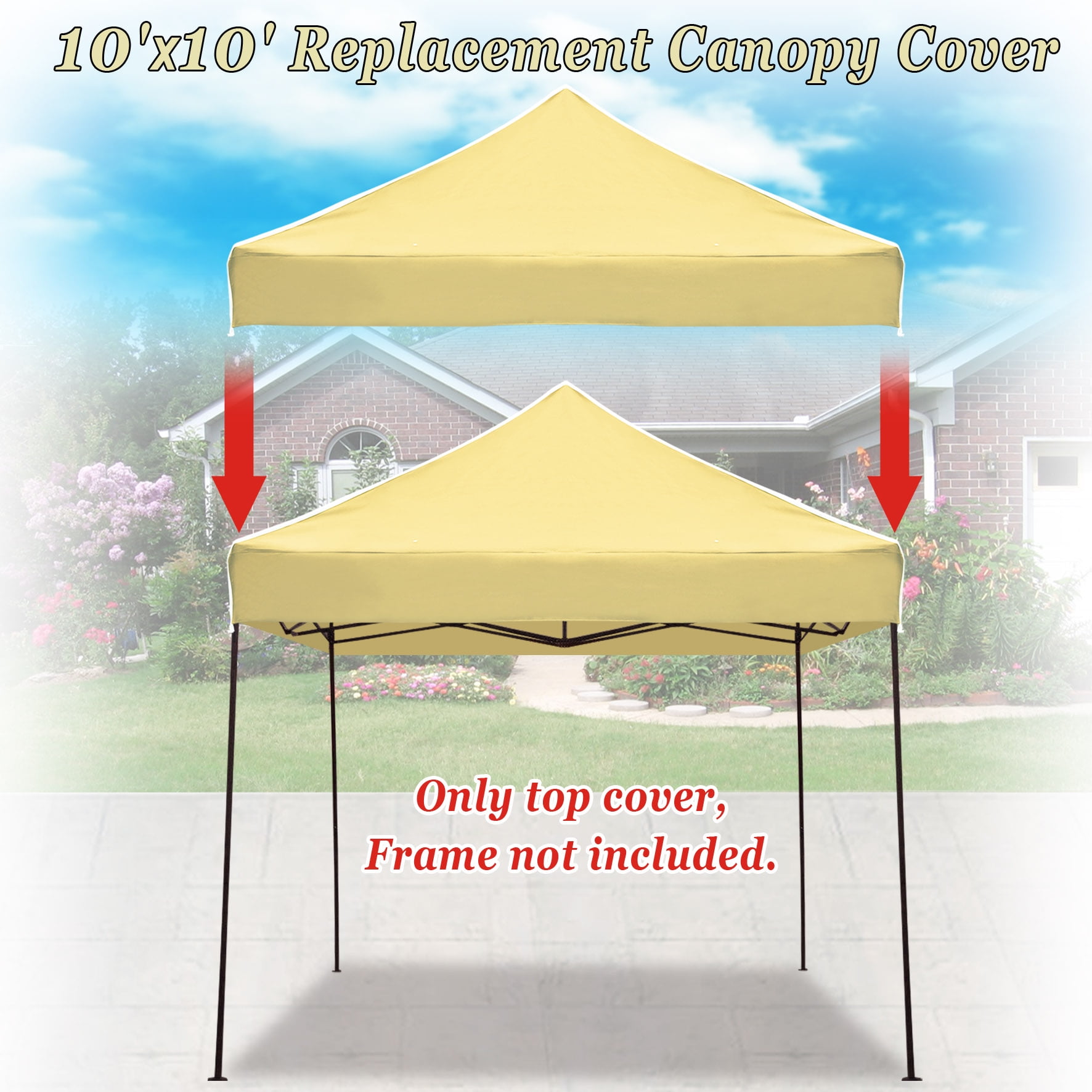 Sunny 10ft x 10ft Beige Top Cover Pop Up instant Outdoor Canopy