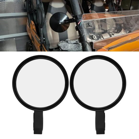 Side View Mirrors, Foldable Triple Adjustment Shatterproof Black Adjustable Side Mirrors Replacement for Kawasaki Wildcats for UTV