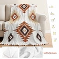 thumbnail image 5 of Orange Aztec Blanket Soft Cozy Warm Throw Blanket for Couch, Plush Fuzzy Flannel Fleece Blankets for Sofa, Southwest Neutral Abstract Geometric Art Bed Blankets Lightweight Gifts for Women, 40"x50", 5 of 9
