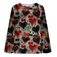 thumbnail image 5 of qucoqpe Valentine's Day Sweatshirts for Women Fashion Casual Heart Printed Round Neck Long Sleeve Loose Pullover Tops, 5 of 5