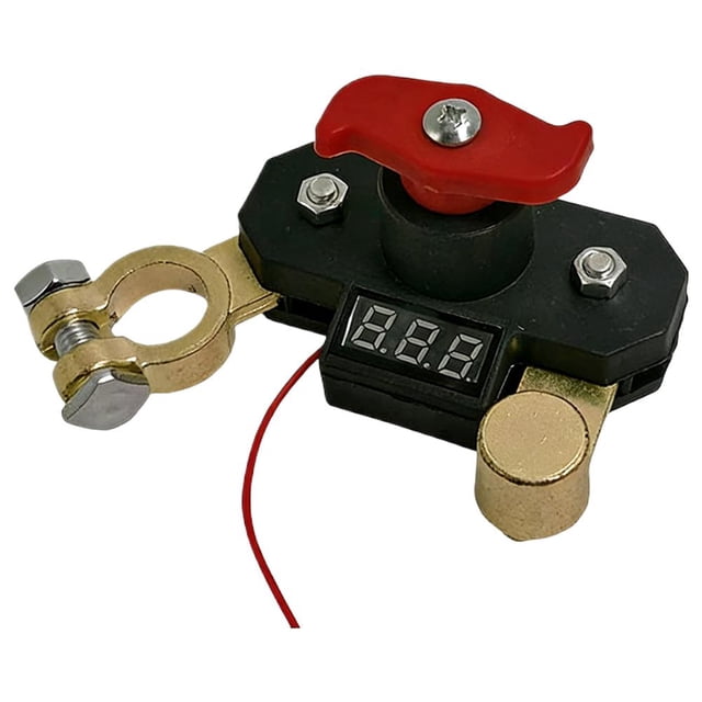 1PC Car Battery Disconnect Switch, Battery Isolation Switch with Digital Voltage Indicator for Efficient Power Management in Equipment