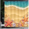 thumbnail image 4 of Ambesonne Beach Shower Curtain, Seashell on Shore Cartoon, 69"Wx84"L, Sand Brown Orange Teal, 4 of 5