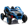 thumbnail image 4 of NIGSQJB 24V 2-Seater Kids Ride On UTV w/Parents Control, 400W Electric Car w/4-Wheel Suspension,Bluetooth,MP3,USB,LED Light,Horn,20in Seat, 4.97MPH Electric Toy Car, Gifts for Kids Aged 3+, Blue, 4 of 14