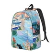 thumbnail image 1 of Fotbe Coastal Cat By The Window Mochila de Lona con Estampado, Mochila Duradera, Mochila Versátil de Alta Calidad, Mochila Compacta Vintage-Small, 1 of 5
