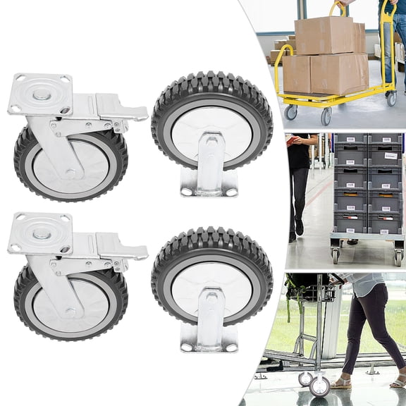 4 PCS Caster Wheels 8 inch Heavy Duty Caster Wheel Trolleys Cart Wheel 600kg PVC