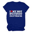 thumbnail image 2 of TIMIFIS T-Shirts à Manches Courtes de la Saint-Valentin pour Femmes Mode Décontractée Col Rond T-Shirt Imprimé Cœur d'Amour T-Shirt d'Été Ample Col Rond T-Shirts, 2 of 3