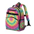 thumbnail image 2 of Colorful Rainbow Tie Dye Spiral Pattern Backpack for School,Cute School Bag,Schoolbag with Adjustable Shoulder Straps & Padded Back,15.25"x11.5"x5.25", 2 of 5