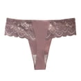 thumbnail image 1 of Gibobby Panty Microfibra con Encaje Encaje de mujer Sexy Encaje transpirable Ahueca hacia fuera y las nalgas Bragas breves puras(Morado, L), 1 of 3