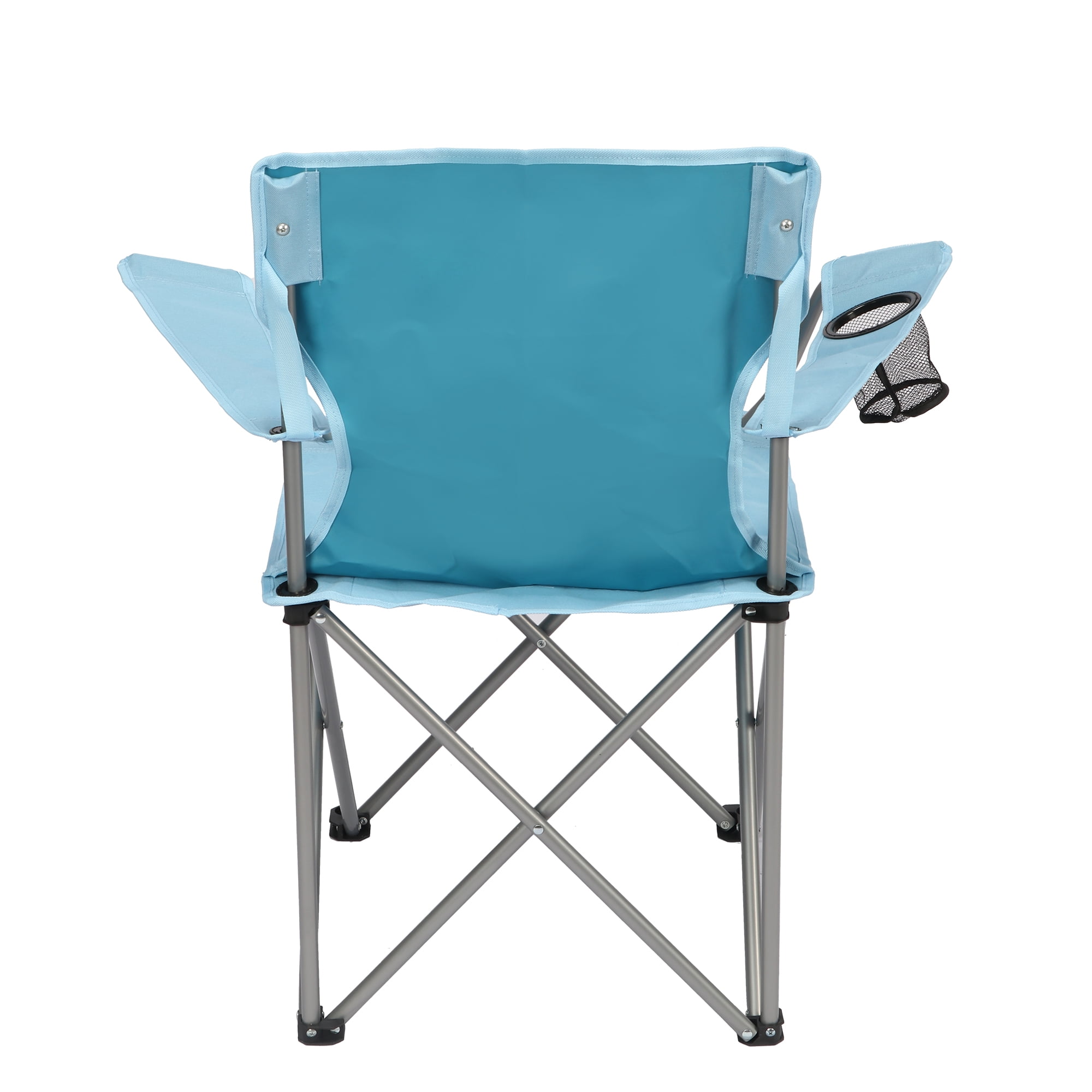 Ozark Trail Quad Folding Camp Chair with Cup Holder, Sky Blue