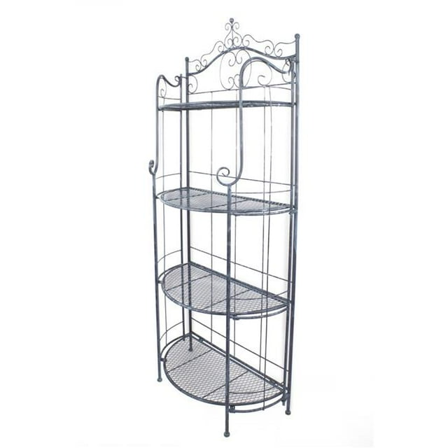 Heather Ann Creations W190714-GRN Mazzy 4-Shelf Standard Steel Bakers Rack, Green
