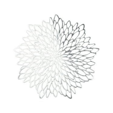 Round Placemats, Hollow Out Washable and Wipeable Place Mats, Pressed Vinyl Table Mat Dinner Kitchen Decorations