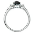 thumbnail image 3 of SuperJeweler 1 1/3 Carat Oval Shape Black Onyx and Two Diamond Ring In Sterling Silver For Women, 3 of 6