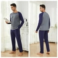thumbnail image 6 of Mens Cotton Pajama Sets Long Sleeve Sleepwear for Men 2 Piece Mens Loungewear Sets with Pocket, Sizes S-XXL, 6 of 12