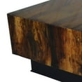 thumbnail image 4 of 32 Inch Rustic Coffee Table, Teak Wood Plinth Base, Grain Details, Brown- Saltoro Sherpi, 4 of 5