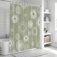 thumbnail image 6 of Geometric Bathroom Shower Curtains with 12 Hooks Polyester Waterproof Shower Curtain for Stalls and Bathtubs Abstract Sage Green White Boho Circle Dot Decorative Bathroom Privacy Curtain 72x72 Inches, 6 of 9