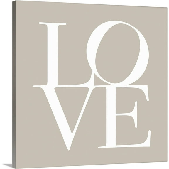 Great Big Canvas "Love in Taupe"  by Michael Tompsett Black    Wrapped Canvas Print Wall Artwork