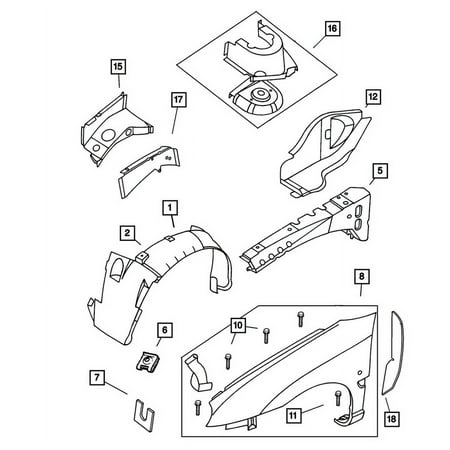 Genuine OE Mopar Front Fender, Left - 5012671AD Fits select: 2001-2005 DODGE NEON, 2000 CHRYSLER NEON