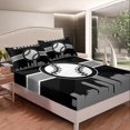 thumbnail image 3 of Erosebridal Game Bed Sheets Sport Fitted Sheet Full Size, Baseball Sheets Black Grey Bedding Super Cozy Soft 3-Piece, 3 of 5