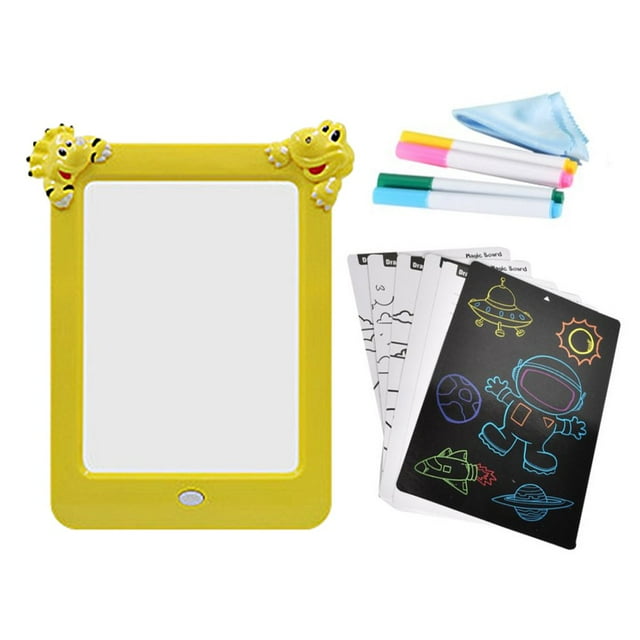 1 Set Drawing Board Dinosaur Luminous Educational 3D Effect LED Drawing Tablet Painting Tools for Children