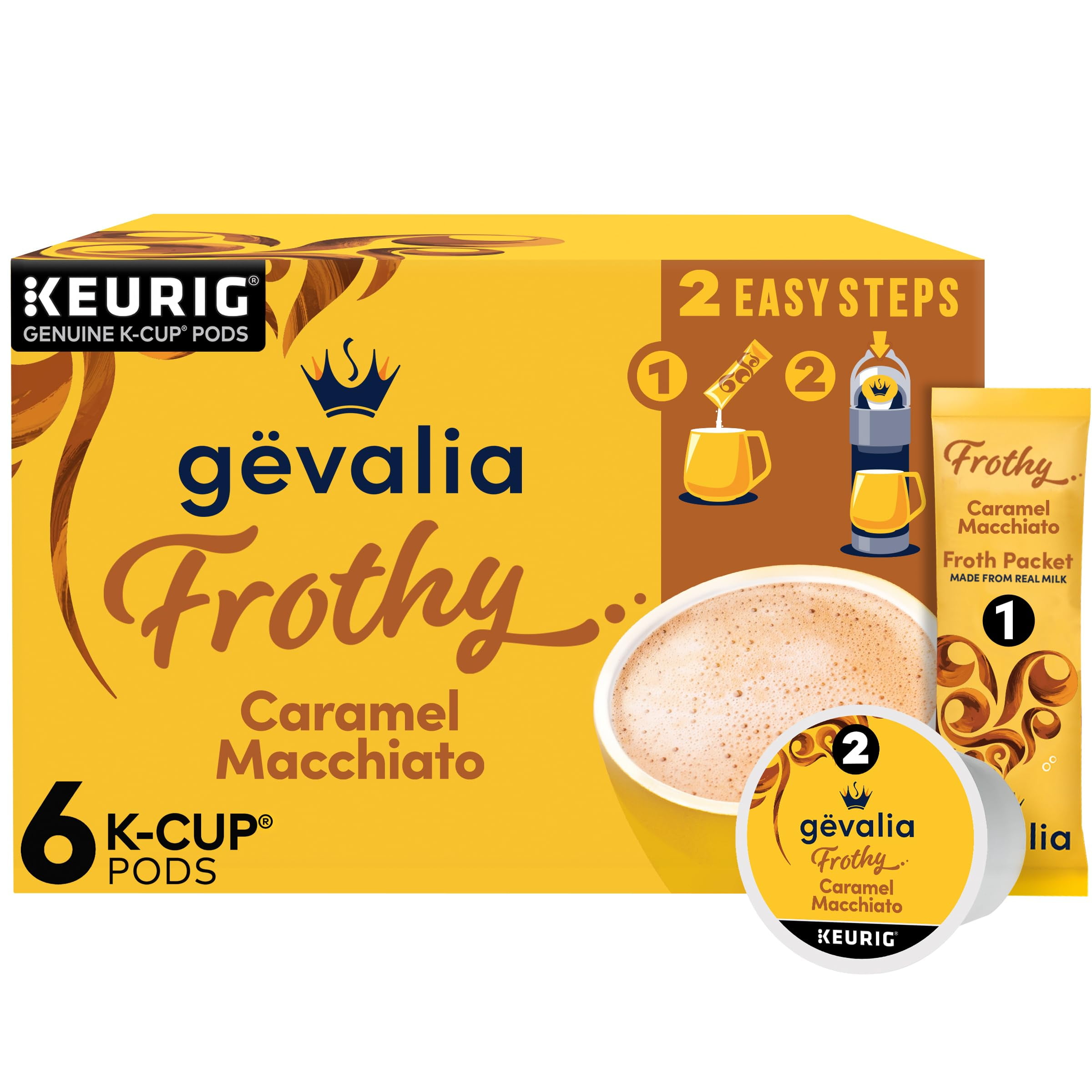 Gevalia Frothy 2-Step Cappuccino Espresso K-Cup Coffee Pods