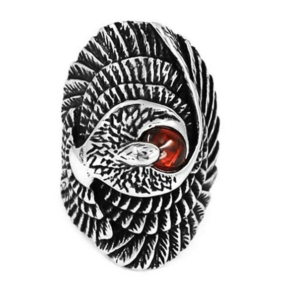 Large Phoenix Ring Mens Womens Stainless Steel Falcon Firebird Band Fantasy Forge Jewelry