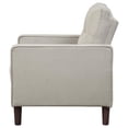thumbnail image 3 of Benjara Bow 32 Inch Accent Chair, Grid Tufted, Track Arms, Self Welt Trim, Beige, 3 of 5
