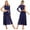 Navy Blue, variant on iiniim Womens Lyrical Costume Side Split Sheer Mesh Dress One Sleeve Cutout Leotard Modern Dancewear Navy Blue L